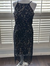 Forever 21 Women's Black Nude Lace Sleeveless Dress Size L