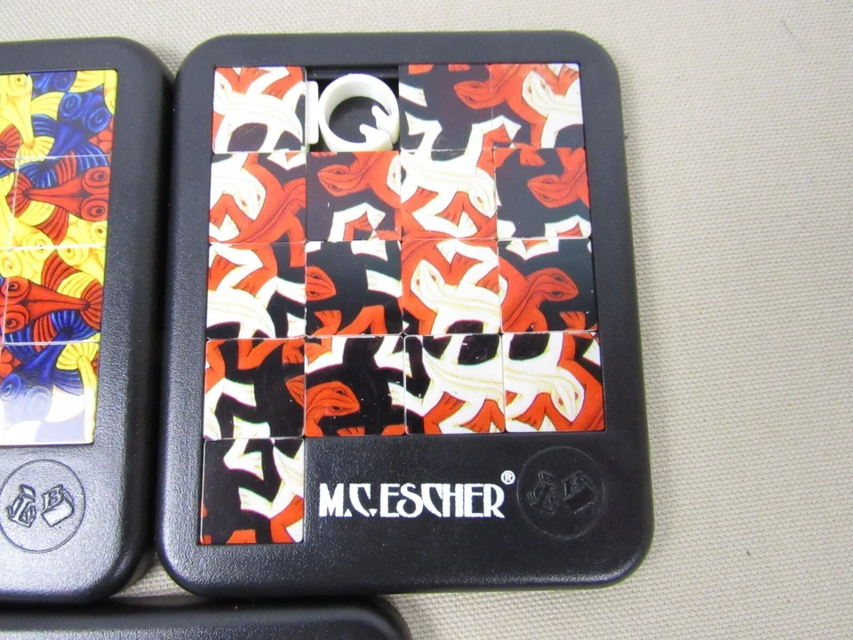M.C. Lote de rompecabezas deslizables Escher (3) 3,5"x4" Loncraine Broxton 2010 Lagartos Peces Foto 3 de 4