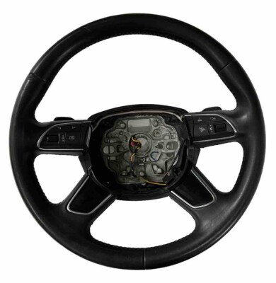 2014 AUDI A8 MULTIFUNCTION LEATHER STEERING WHEEL W/PADDLES # 4H0419091AC # J2-2