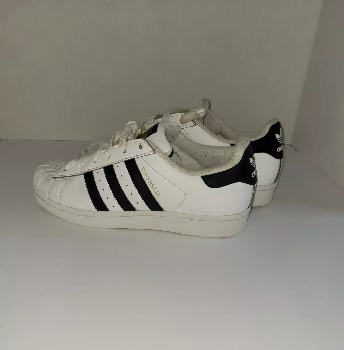 Adidas Original Superstar Shell Toe Cap White Black Leather Sneakers Men's  4.5