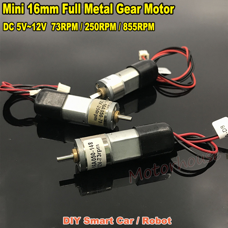 Mini 050 Full Metal Gear Motor - DC 3V-12V, 118 RPM, For DIY Robots & Smart Cars 11 thumbnail image
