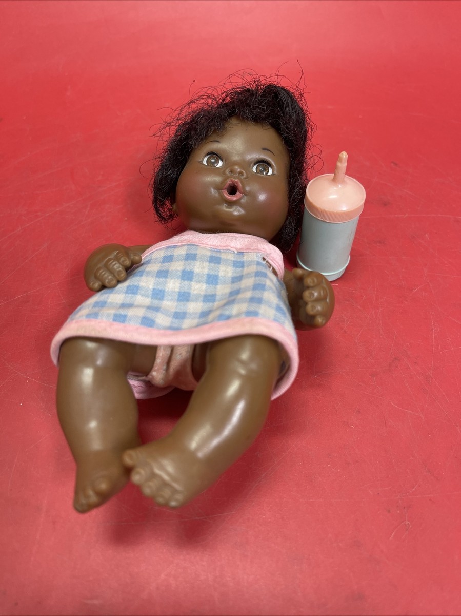Vintage 1974 Ideal African American brown 7” Baby Thumbelina Doll