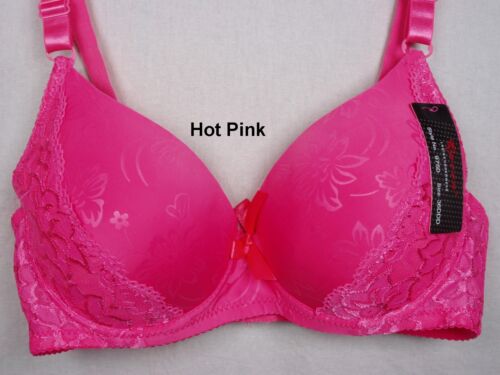 Neu Damen Leicht Gepolstert Spitze Bügel BH Unterwäsche Nachtwäsche Kleidung Gr. 46DD - Bild 9 von 10