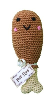 Knit Knacks Organic Cotton Pet Dog Toys, ''Food Collection'' (Choose From: Hamburg