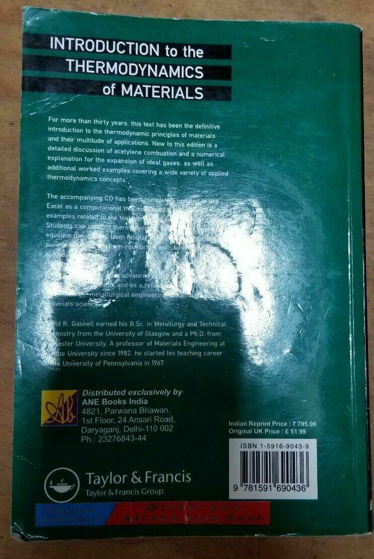 Introduction to the Thermodynamics of Materials 5th Edition Introduction to the Thermodynamics of Materials 5th Edition