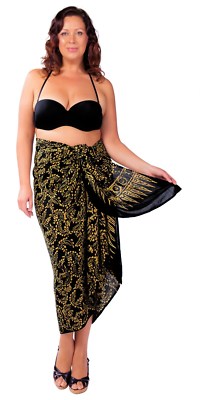 1 World Sarongs SARONG-KD-PS-FL-FLORAL-68 Sexy Pareo Beach Cover-Up Wrap Skirt