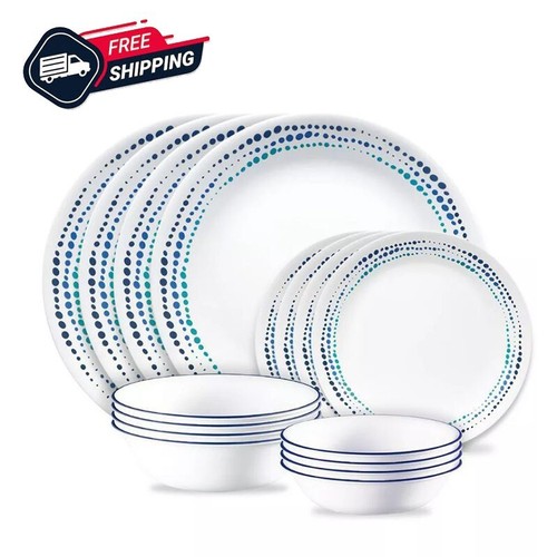 Corelle 16pc Vitrelle Ocean Blues Dinnerware Set eBay