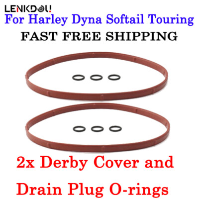 2x Derby Cover and Drain Plug O-rings For Harley Dyna Softail Touring 17369-06 