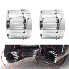 4.4'' Chrome Exhaust Mufflers Tips End Caps For Harley Touring FLHT 1995-2020 