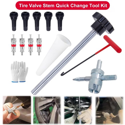Quick Tire Valve Change Tool, Tire Valve Stem Core Quickly Replacement Tool Kit