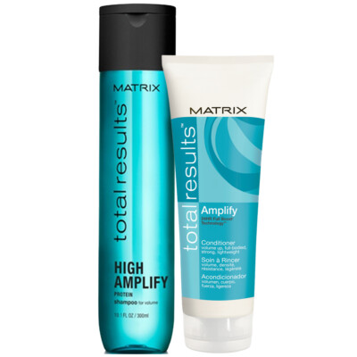 Behandlung Für Feines Haar Volumen MATRIX High Amplify Shampoo Und Conditioner