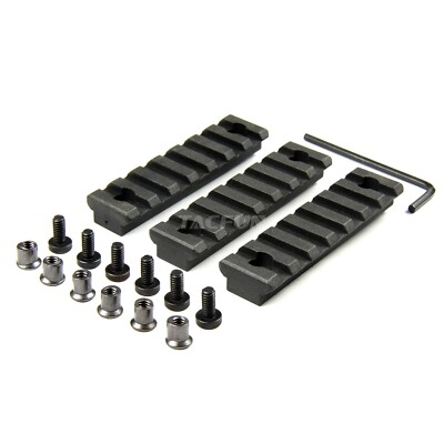 3PCS KEYMOD 7 Slot Polymer Rail Mount Rail Section Picatinny Weaver
