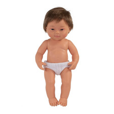 Muñeca Bebé Educativa Anatómicamente Correcta 15", Niño Síndrome de Down,Multi