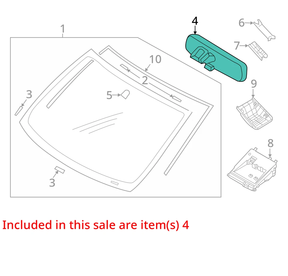 2004-2016 Mitsubishi Outlander Interior Rear View Mirror Oem L4L41 - Image 3 of 4