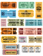 Fun Tickets Collage Sheet Supply Scrapbook Junk Journal Kit Card Toppers Crafts