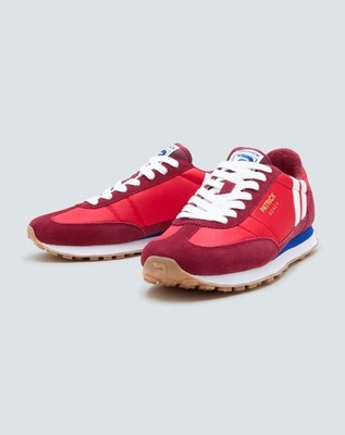 Patrick Monza Herren Sneaker Freizeitschuhe dunkelrot weiß