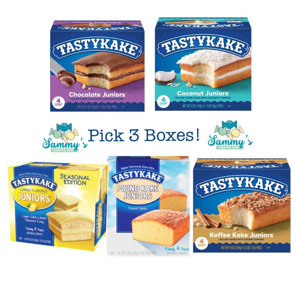 Tastykake Peanut Butter Kandykakes, Butterscotch Krimpets, Chocolate