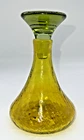 Mid Century Modern Blenko Yellow Green Crackle Glass 5.5" Decanter with Stopper