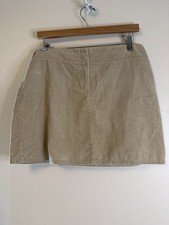 J.Crew Tan Corduroy Skirt Knee Length Zip Front Sz 8