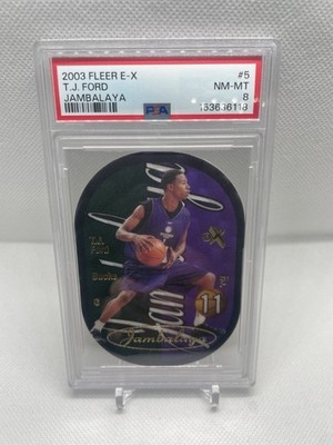 2003-04 (Fleer E-X ) T.J Ford #5 Jambalaya BUCKS PSA 8 (POP 8) None Higher!   