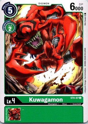 Kuwagamon ST4-07 Black Common Champion (Lv4) Digimon Card CCG