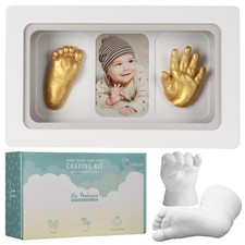 Baby Keepsake Hand Casting Kit with Shadow Box Frame - Plaster Hand Mold Baby...