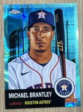 2022 Topps Chrome Anniversary Michael Brantley Teal Wave /299 #318 - HOU Astros