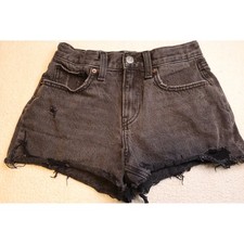Old Navy Girls Black High Rise Built-In Tough Denim Cut Off Shorts Size 10