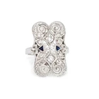 Art Deco Vintage Style Lab Created Diamond Engagement 14K White Gold FN Ring