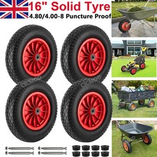PU 16" Replacement Puncture Proof Wheelbarrow Wheel 4.80/4.00-8 Solid Tyre UK