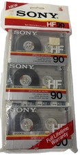 SONY HF90 3-Pack Blank Audio Recording Cassette Tape SEALED NEW and VINTAGE