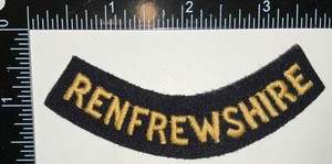 WWII British Civil Defense Renfrewshire Shoulder Patch Title Sign Formation