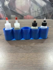 3D Slot Car Glue And Oil Bottle Holder Holds Five Bottles