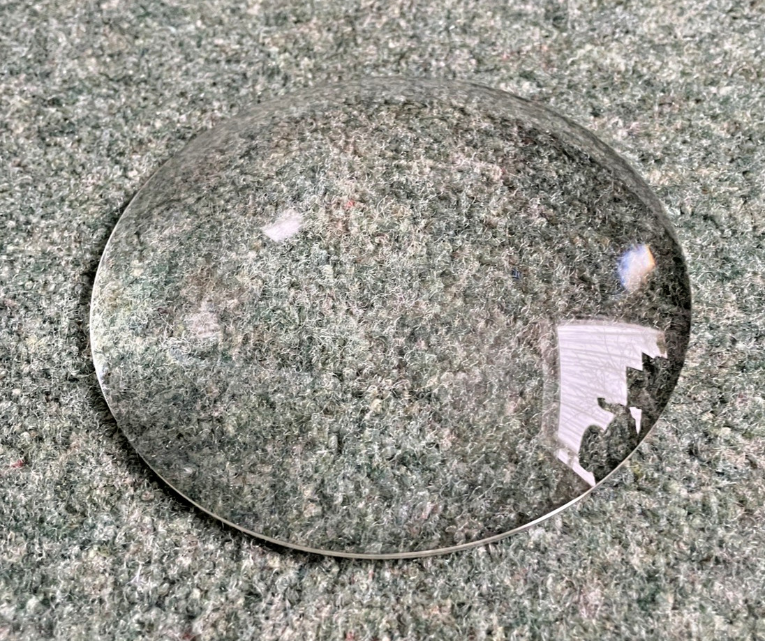 Large Vintage Glass Convex Lens 112mm Diameter in excellent order