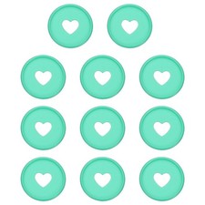 35mm Plastic Book Binding Discs, 11 Pack Expansion Discs Heart, Dark Green