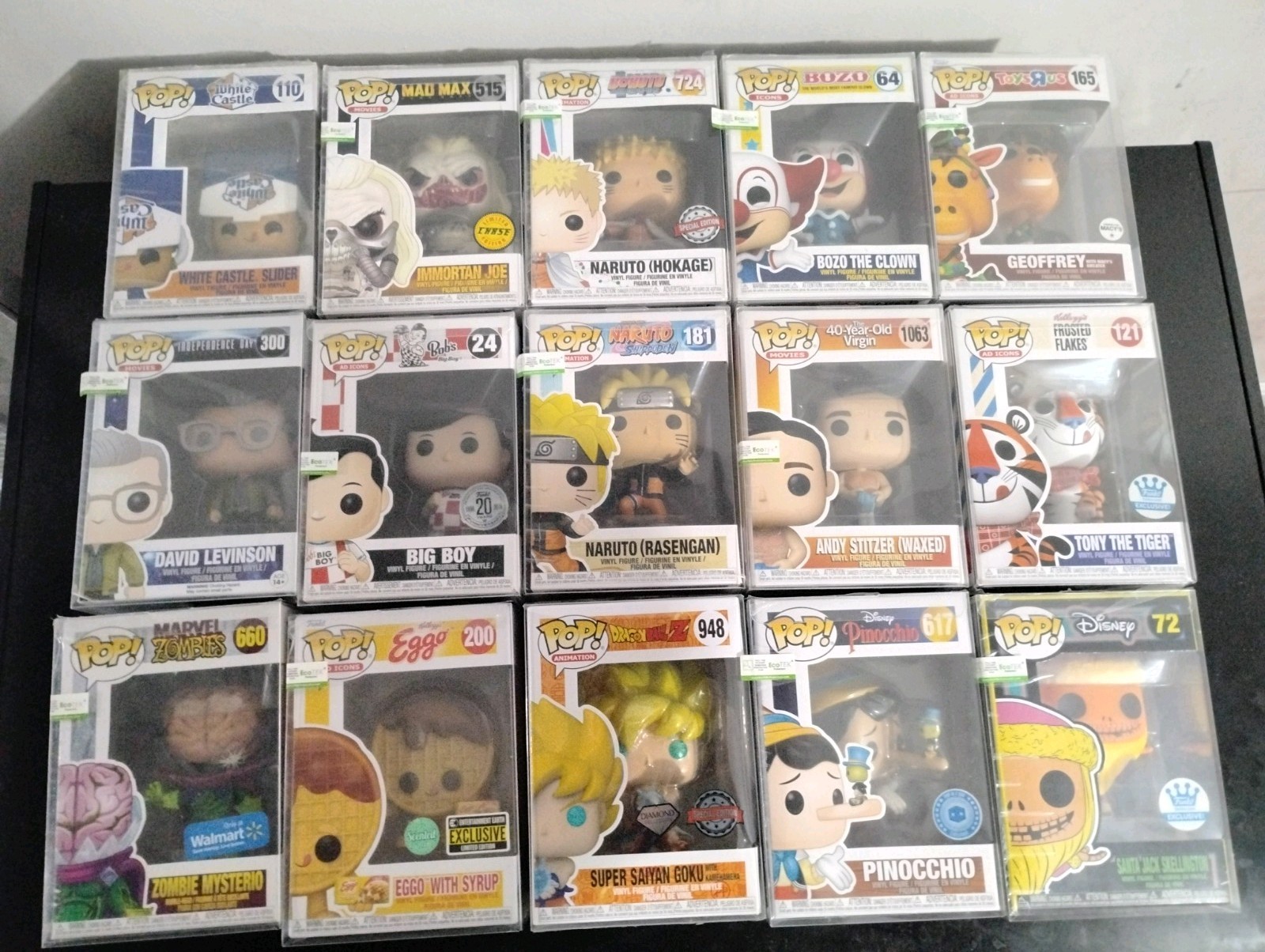 Funko Pop Lot of 15 Assorted with Protectors Vinyl Figures