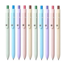 10Pcs Gel Pens, 0.5mm Black Ink Pens Retractable - Morandi B