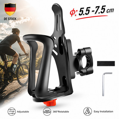 Trinkflaschen Halter verstellbar 360° drehbar Getränkehalter Nylon schwarz für