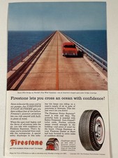1957 Firestone Tire Print Ad Nylon Supreme Cross An Ocean With Confidence