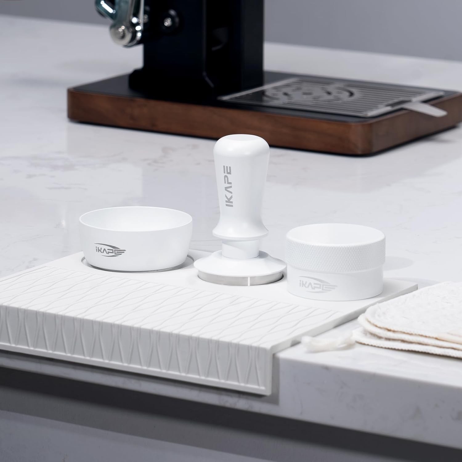 IKAPE 51MM Coffee Tamper Set White 6 IN 1, Espresso Kit, 51MM, 