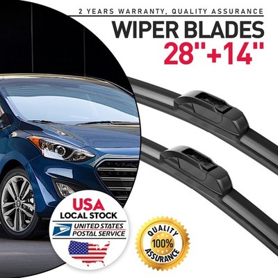 28''&14'' Bracketless Wiper Blades OEM Replacement For 2011-2016 Hyundai Elantra
