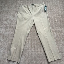 Lauren Ralph Lauren Chino Khaki Pants Womens 18W Tan Preppy Stretch Academia NWT