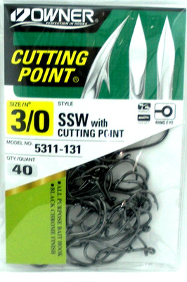 Owner SSW Fishing Hooks Size 3/0 40 Ct Cutting Point Salmon Steelhead 5311-131