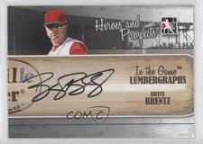 2011 ITG Heroes and Prospects Lumbergraphs /100 Bryce Brentz #L-BBR Auto 3b9