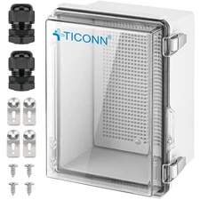 Waterproof IP67 Electrical Junction Box ABS Enclosure with Hinged Cover 8.7"x...