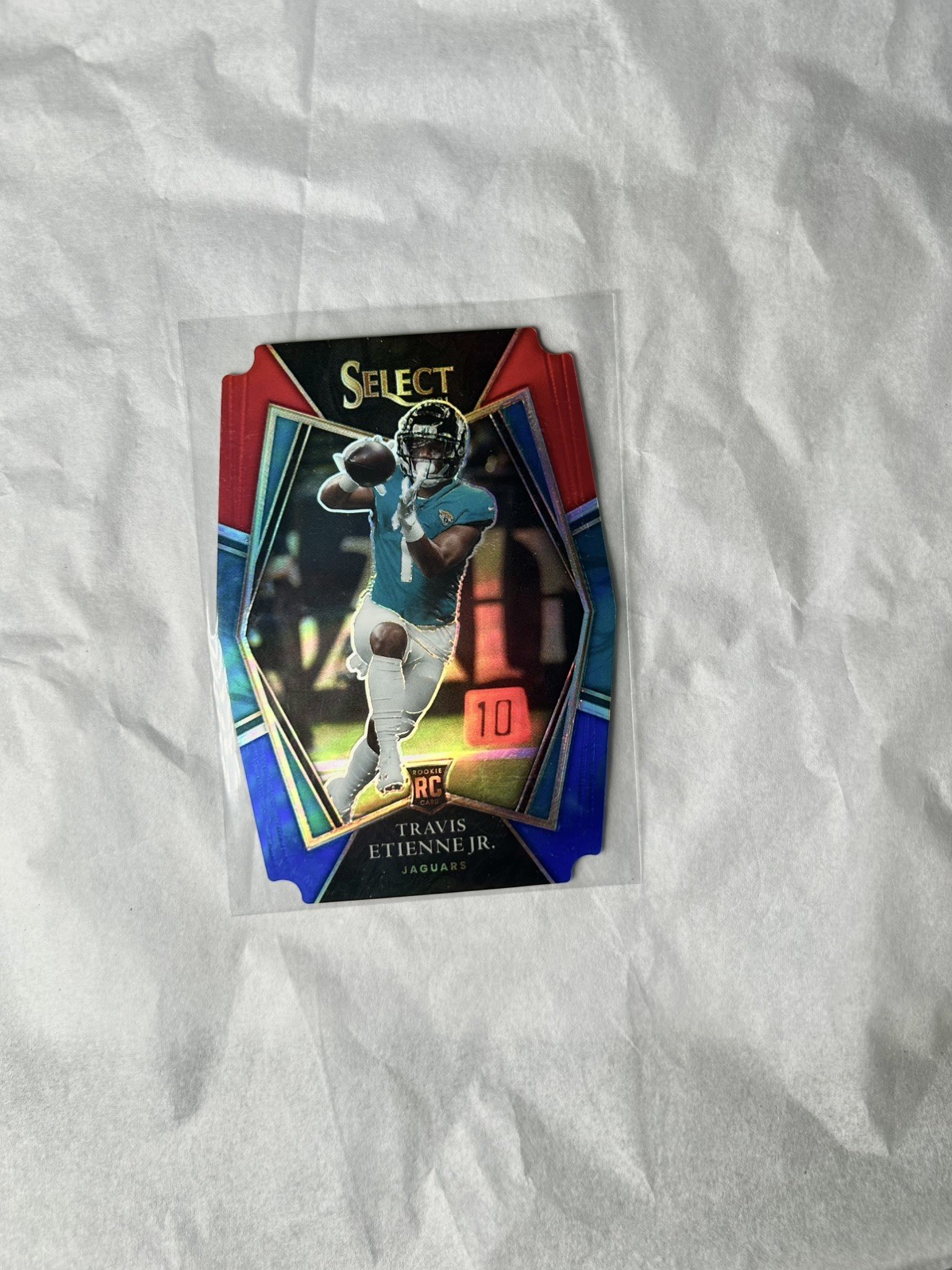 2021 Select TRAVIS ETIENNE JR Rookie Red & Blue Die Cut PREMIER LEVEL JAGUARS RC