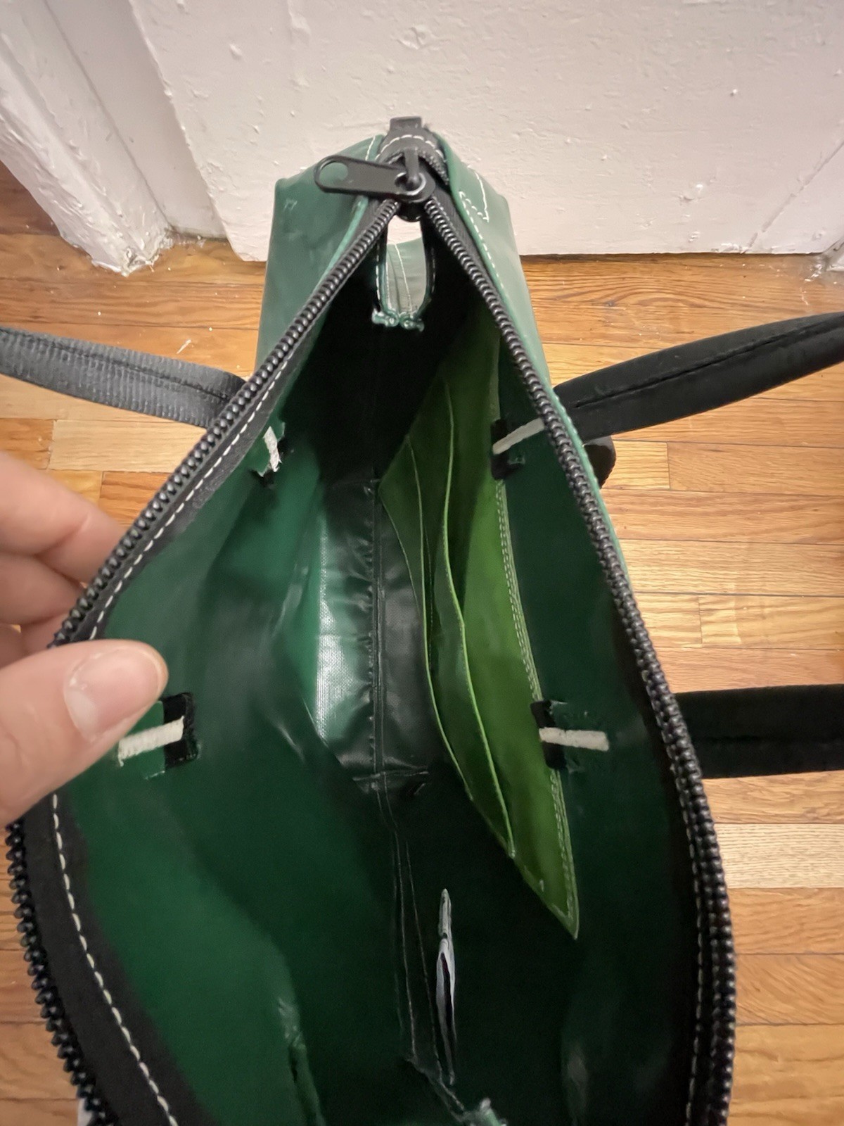FREITAG F201 PETE tote Bag GREEN Backpack - Excellent Condition! image 4