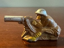 Vintage Manoil M40 23 Machine Gunner Sitting Markings On Base Good - Very Good 