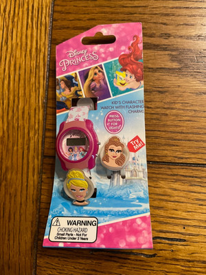 Disney Princess Kids Character Watch with Flashing Charms - Collectible - NOS
