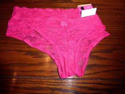 NWT BARELY THERE GO GIRLIE NYLON SPANDEX LACE HIPSTER 2124 ELR RED  L / 7